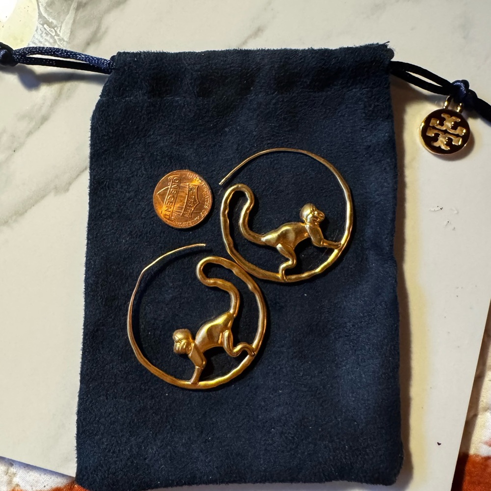 Gold Monkey Hoop Earrings